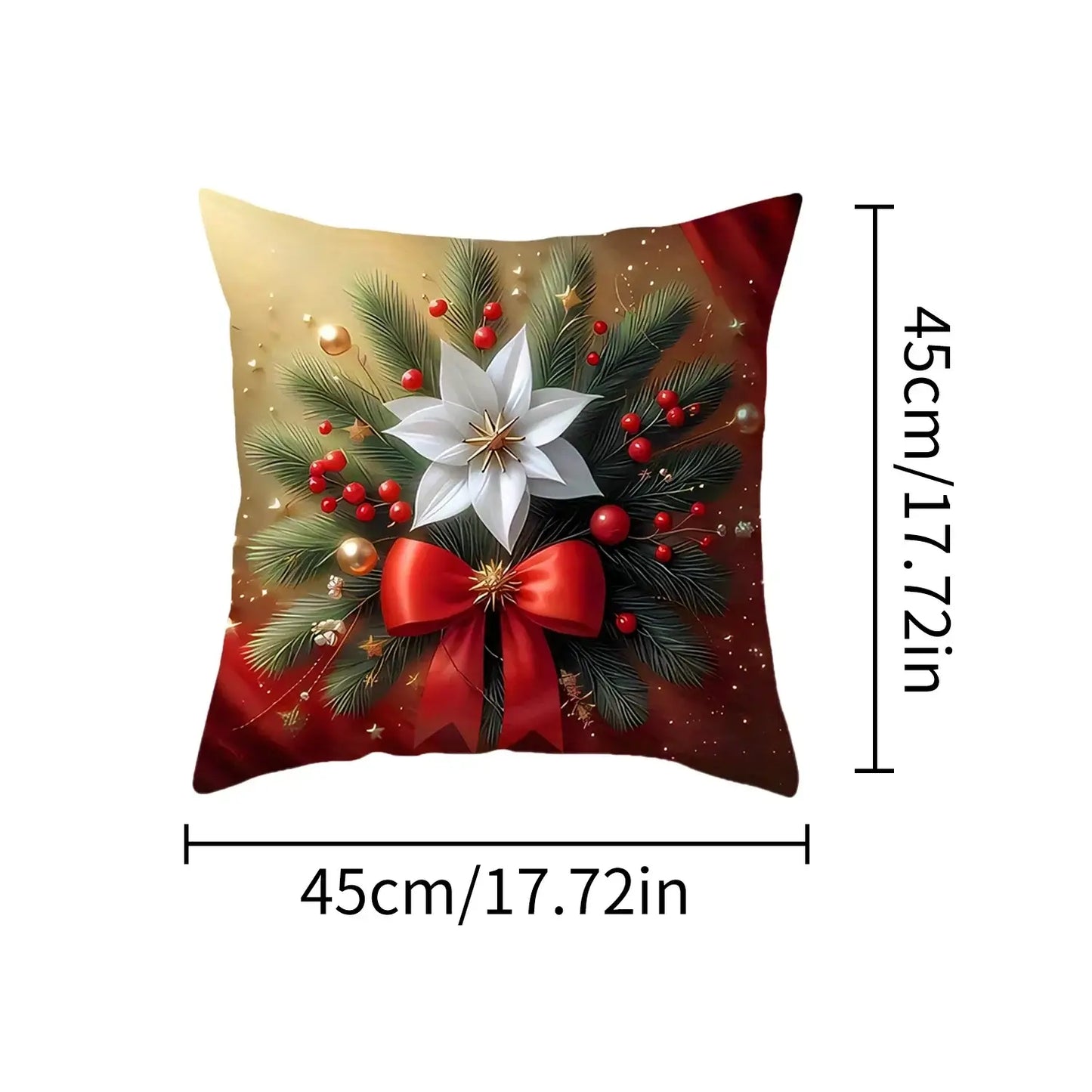 2D Christmas Pillow Cover - Santa Claus Xmas Party Decoration for Holiday Home Decor 2025-2026