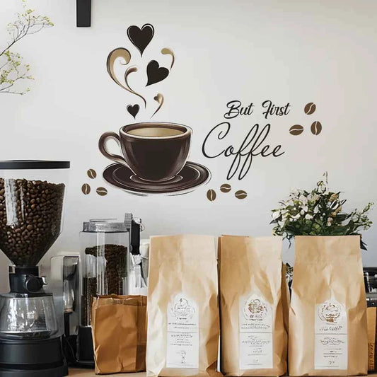 kitchen coffee cup quote wall sticker home decoration self adhesive coffe shop decor wall art decal