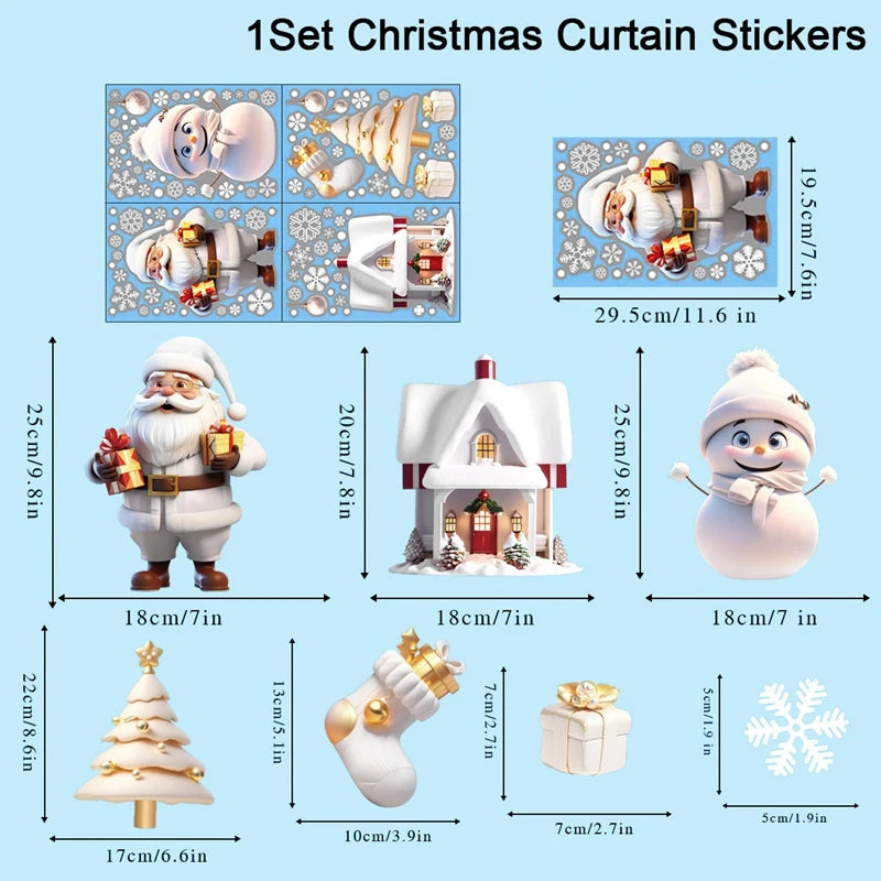 Christmas Window Stickers - Merry Christmas Wall Decals for Kids Room & Home Decoration 2025