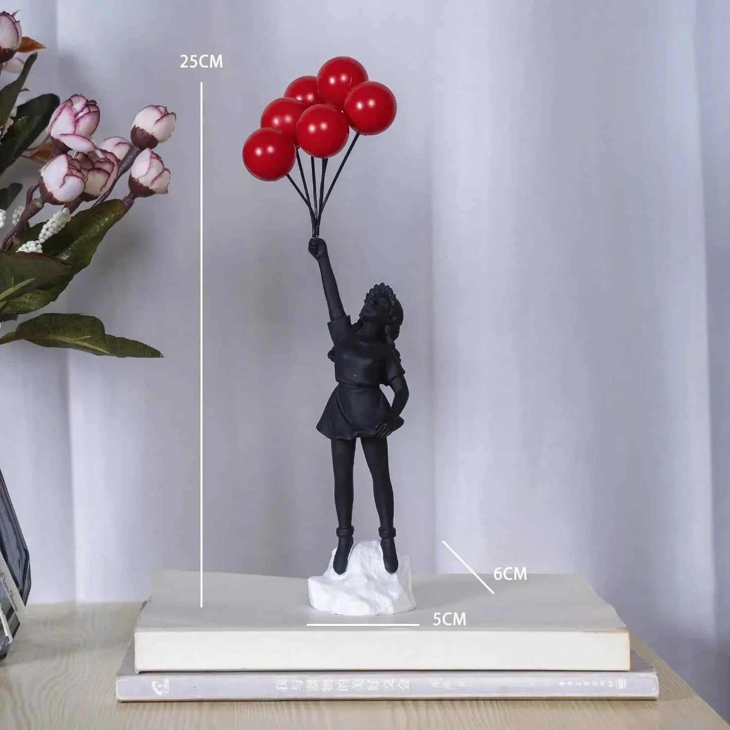 Home Decoration Room Decoration Creative Love Balloon Girl Sculpture Ornaments Abstract Modern Home Desktop Study Office Decor