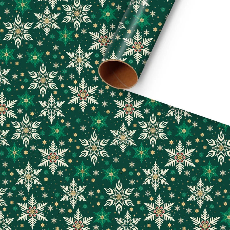 6-Piece Christmas Wrapping Paper Sheets 50x70cm - Red & Green Xmas Gift Wrap for Holiday Presents