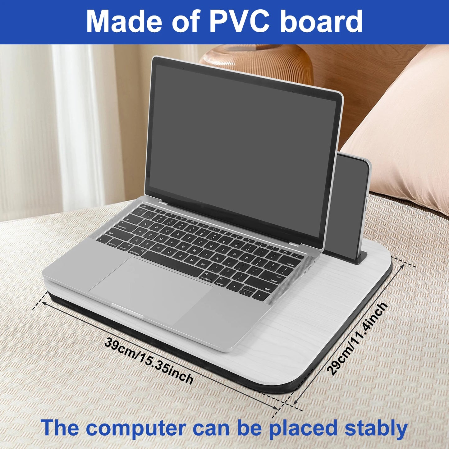 Portable Lap Desk with Tablet Slot - Cushioned Laptop Tray for Bed & Sofa