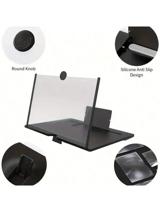 Phone Screen Magnifier Stand - 3D HD Amplifier for Hands-Free Viewing