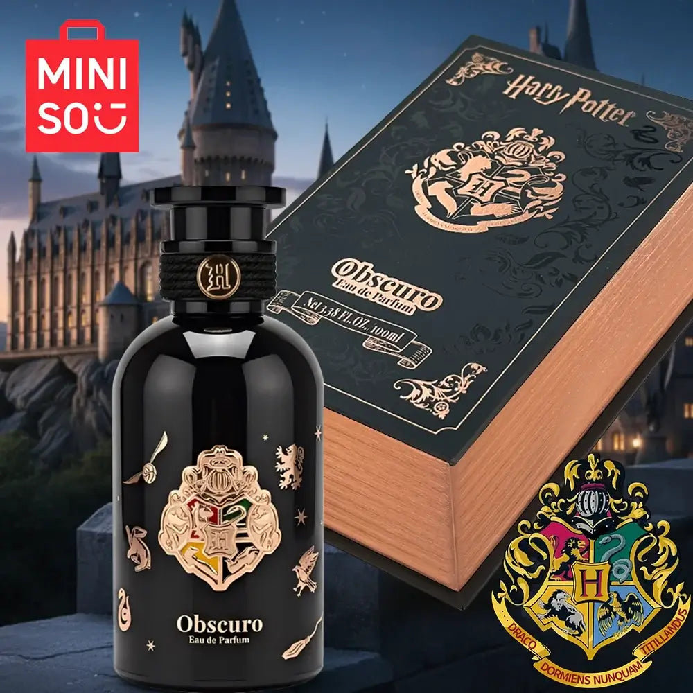 Obscuro Eau de Parfum from Harry Potter, featuring a decorative black bottle and magical box packaging.