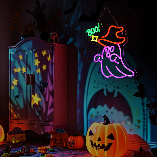 Halloween Ghost With Witch's Hat Fall Window Wall Decor for Halloween Party Home Table Room Man Cave Gifts for Kids