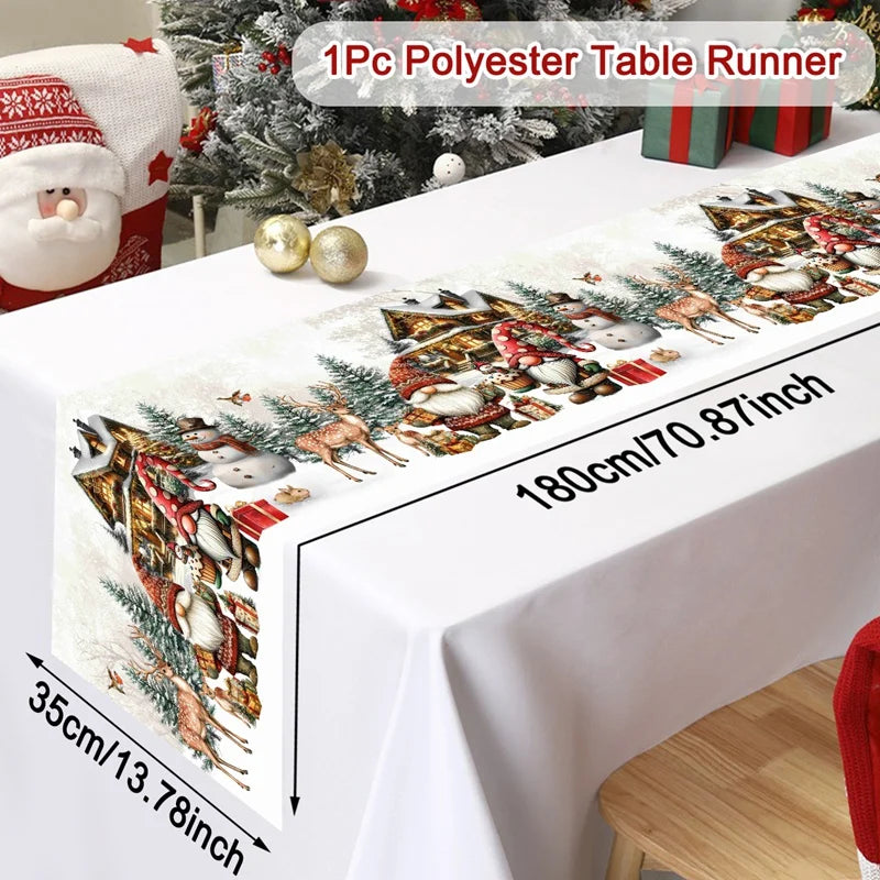 Christmas Table Runner - Merry Christmas Table Decor for Xmas Dining & Home 2025-2026