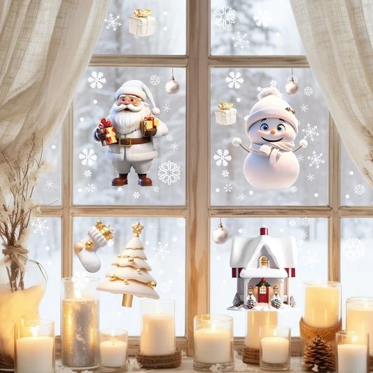 Christmas Window Stickers - Merry Christmas Wall Decals for Kids Room & Home Decoration 2025