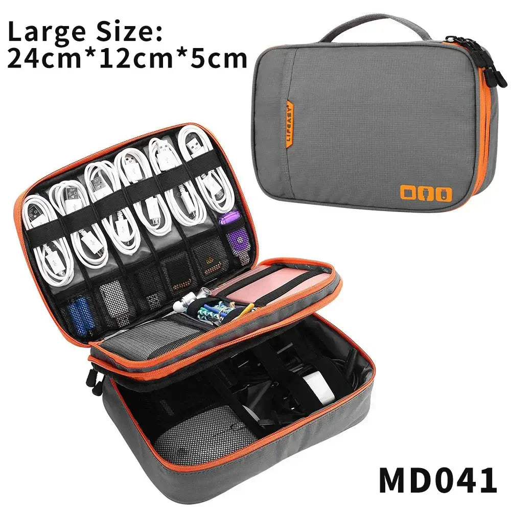 Cable Storage Bag Travel Electronics Organizer Portable Digital Gadget Storage Carry Case For Ipad Power Bank USB Charger Pouch