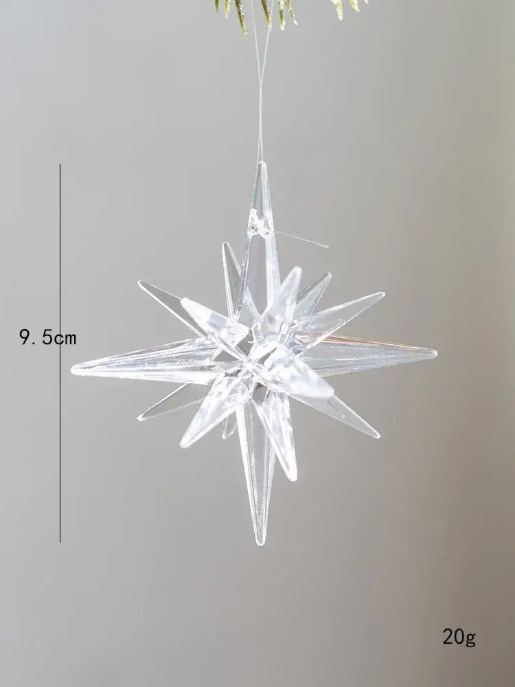 Christmas Star Tree Topper - Champagne & White Exploding Star Hanging Decoration for Xmas & New Year