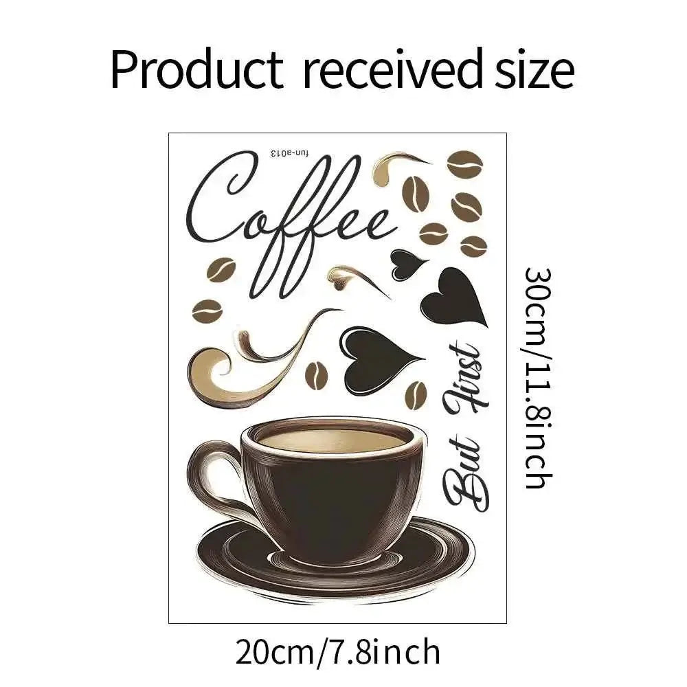 Coffee Cup Quote Wall Sticker - Kitchen & Cafe Decor Decal