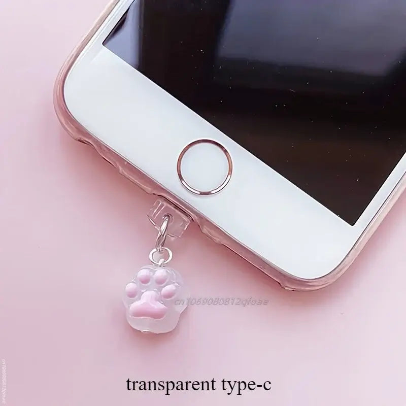 Cute Claw Diamond Phone Dust Plug - Universal Charging Port Protector & Decorative Pendant