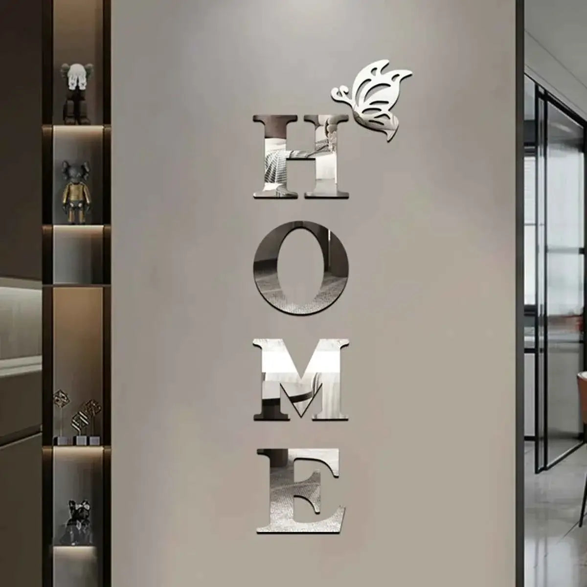 HOME Home Logo 3D Mirror Wall Sticker, Entrance Decoration, Home Decoration