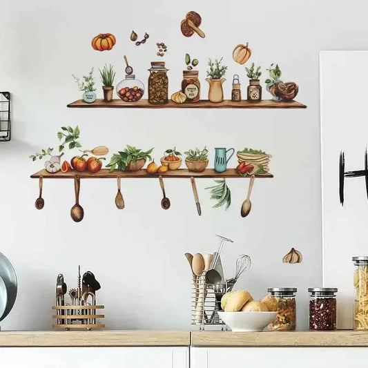 Kitchen Appliances Wall Sticker - Modern Dining Room Background Decor