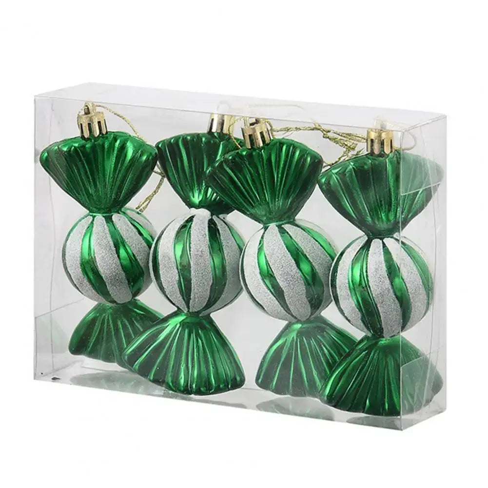 Lightweight Christmas Candy Ornaments - Colorful Glitter Decorations for Xmas Tree & Party Decor