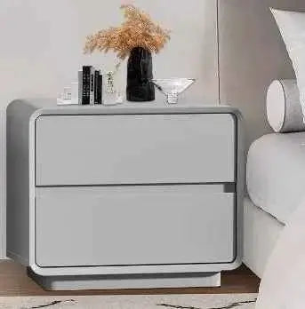 Minimalist Wood Nightstand with Storage Drawers - Modern Bedroom Furniture