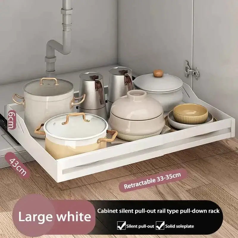 Pull-Out Kitchen Cabinet Organizer - Sliding Drawer Storage Basket