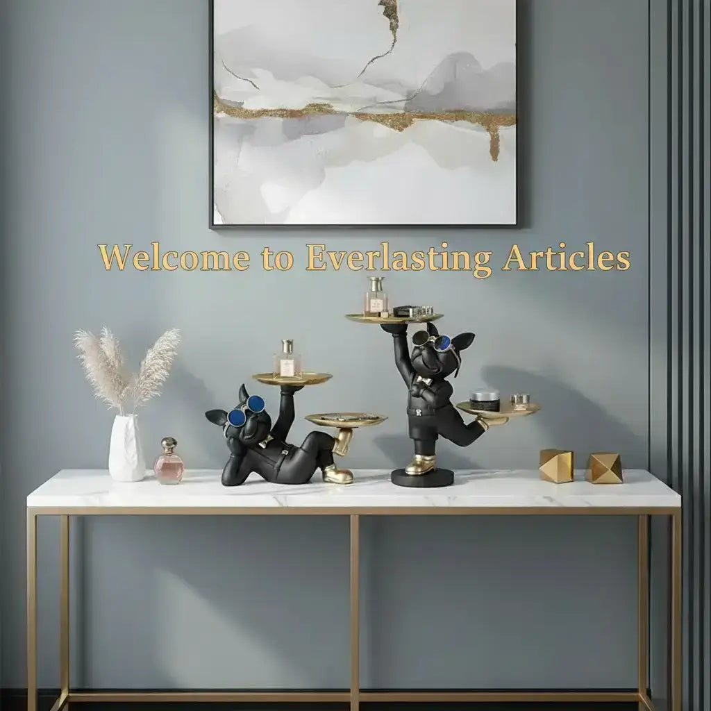 Welcome to Everlasting Articles | Modern Home Décor displayed with decorative figurines and elegant décor in a stylish interior.