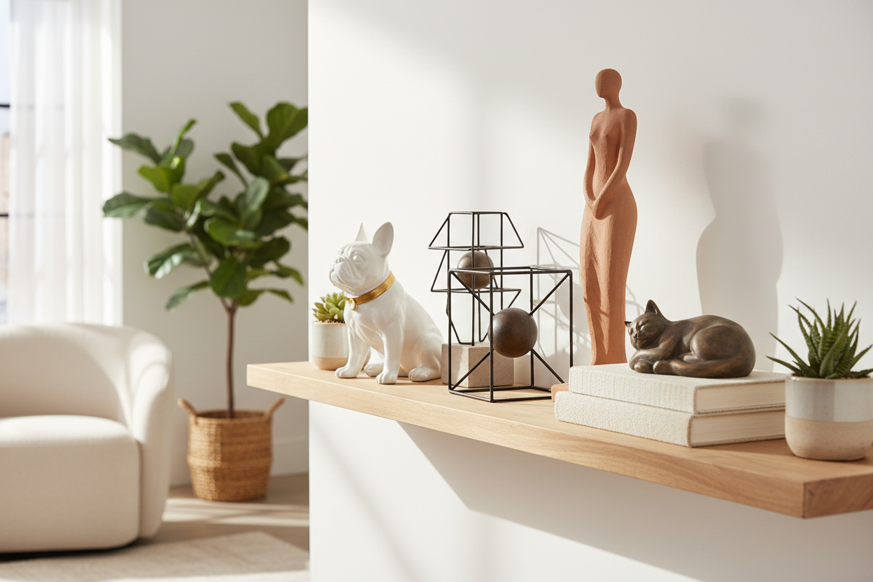 Home Decor Essentials Collection featuring a stylish workspace, modern decor, and inviting accessories.