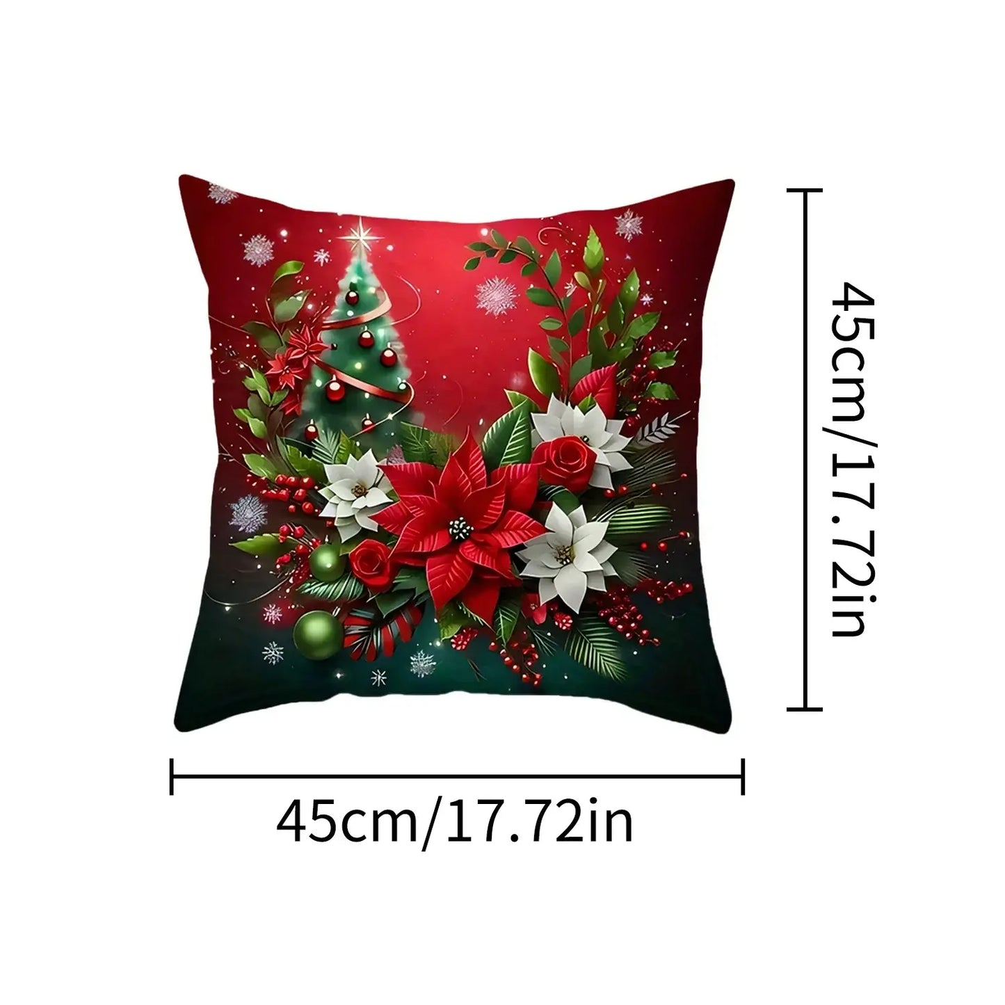 2D Christmas Pillow Cover - Santa Claus Xmas Party Decoration for Holiday Home Decor 2025-2026