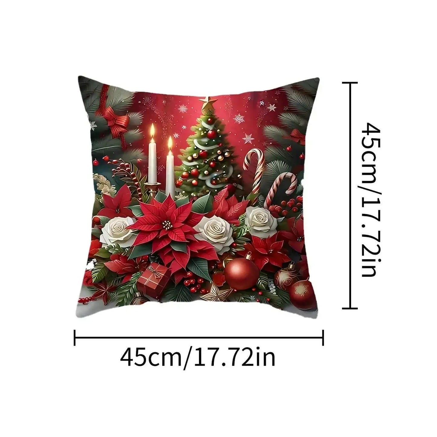 2D Christmas Pillow Cover - Santa Claus Xmas Party Decoration for Holiday Home Decor 2025-2026