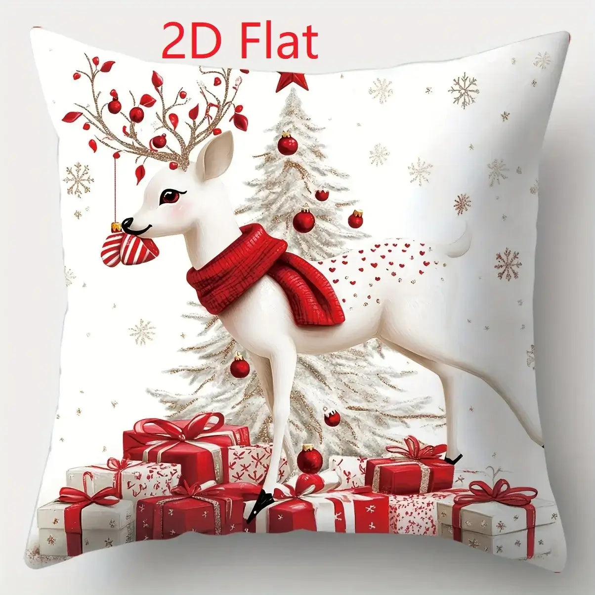 2D Christmas Pillow Cover - Santa Claus Xmas Party Decoration for Holiday Home Decor 2025-2026