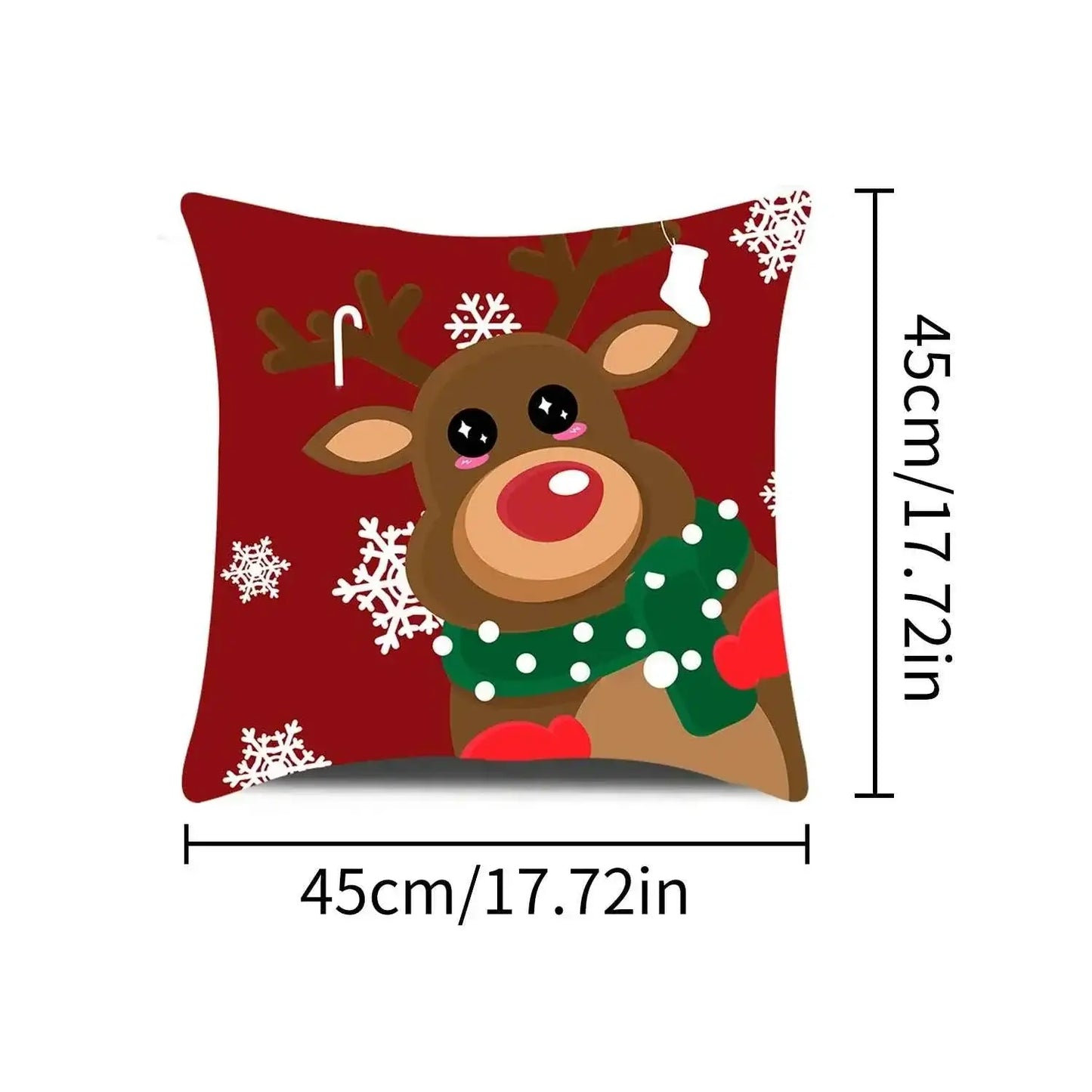 2D Christmas Pillow Cover - Santa Claus Xmas Party Decoration for Holiday Home Decor 2025-2026