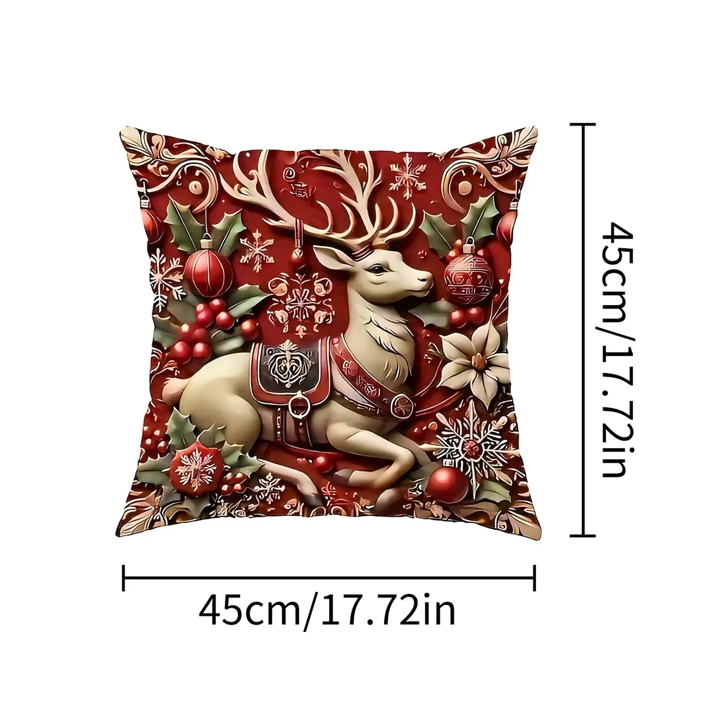 2D Christmas Pillow Cover - Santa Claus Xmas Party Decoration for Holiday Home Decor 2025-2026