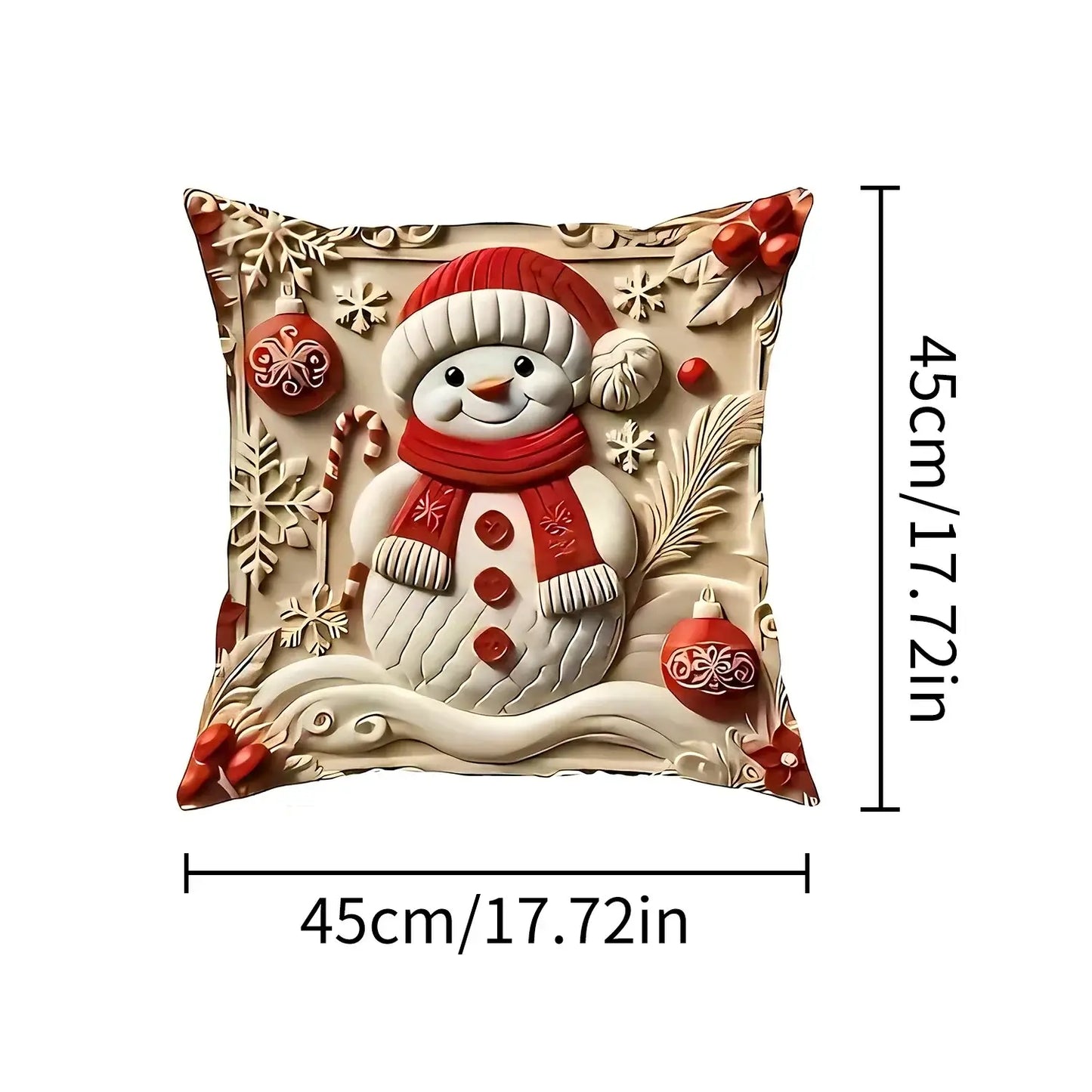 2D Christmas Pillow Cover - Santa Claus Xmas Party Decoration for Holiday Home Decor 2025-2026