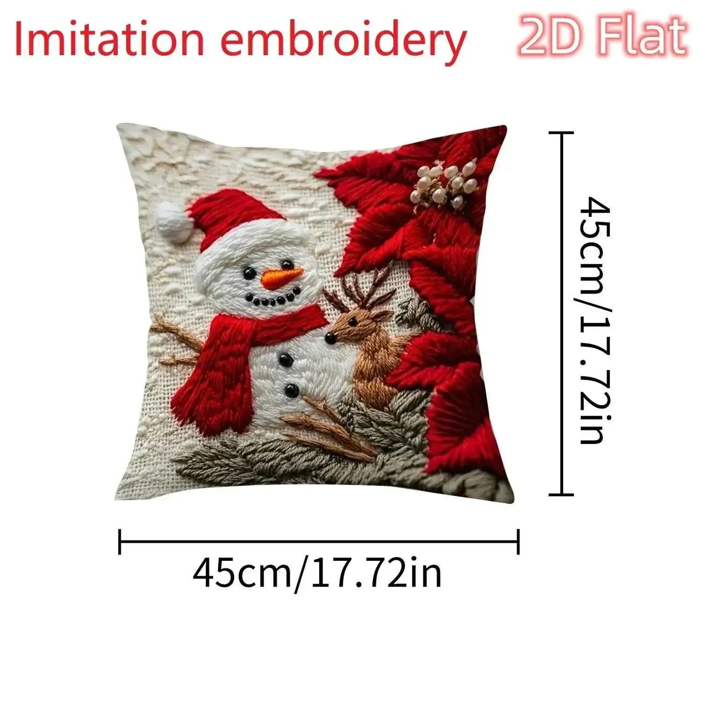2D Christmas Pillow Cover - Santa Claus Xmas Party Decoration for Holiday Home Decor 2025-2026