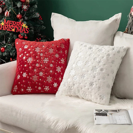 Christmas Throw Pillow 18x18 - Plush Cushion Cover for Sofa, Living Room & Bedroom Holiday Decor