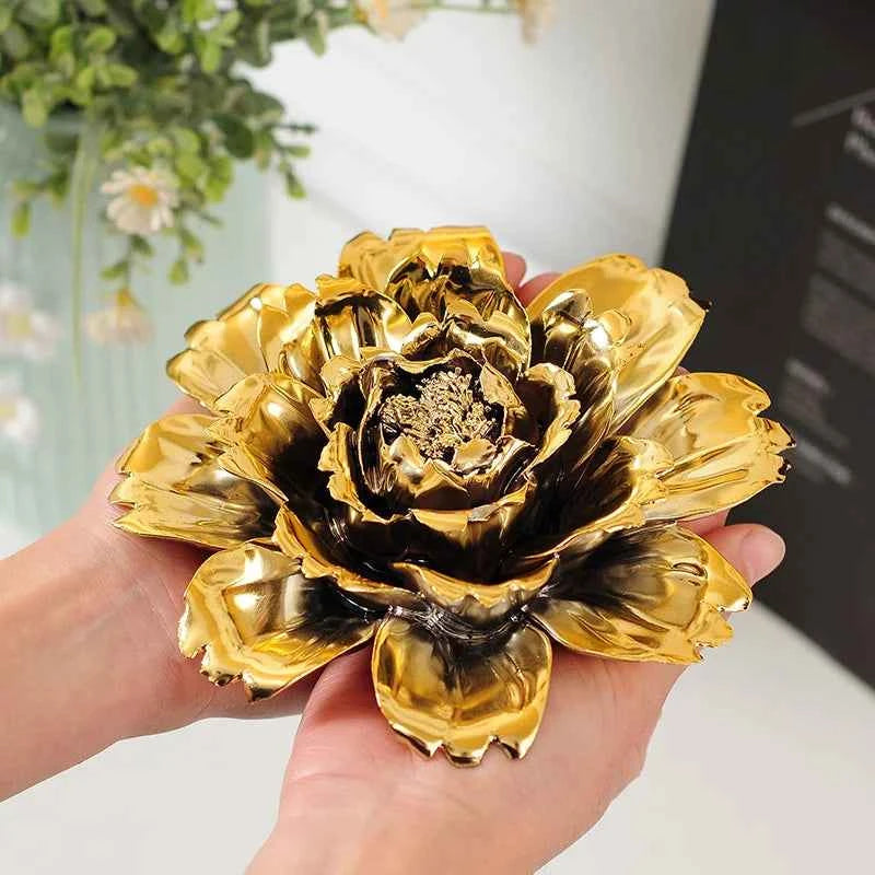 European Ceramic Flower Wall Hanging Ornaments Home Livingroom TV Background Wall Mural Crafts Hotel Lobby 3D Wall Sticker Decor