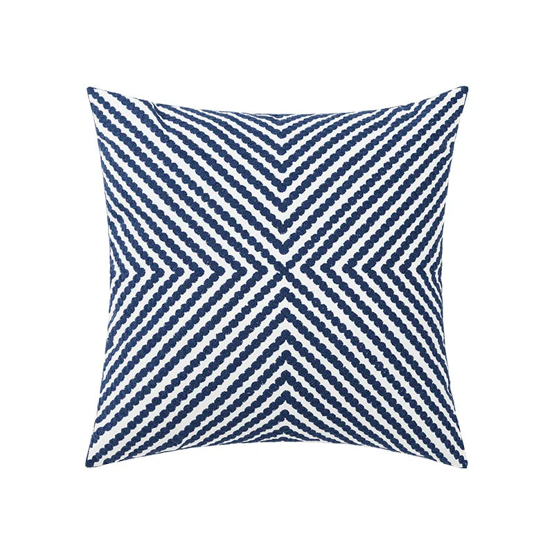 Blauwe Bloem Geometrische Kussenhoes