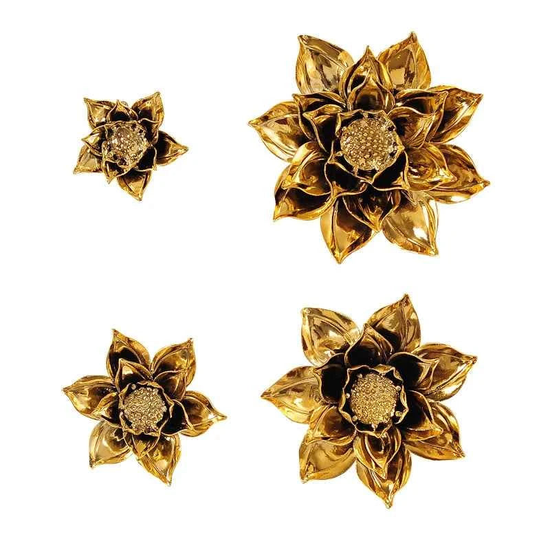 European Ceramic Flower Wall Hanging Ornaments Home Livingroom TV Background Wall Mural Crafts Hotel Lobby 3D Wall Sticker Decor