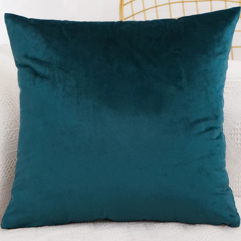 Velvet Throw Pillow Cover - Decorative Square Cushion Case for Sofa & Bedroom