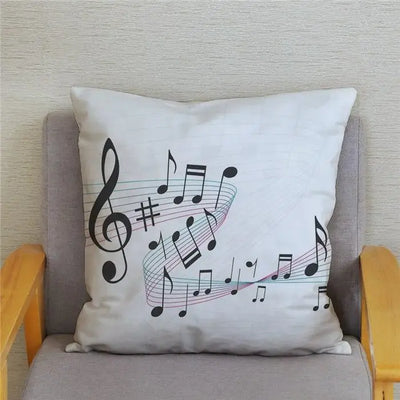Kussenhoes met Cartoon Muziekprint