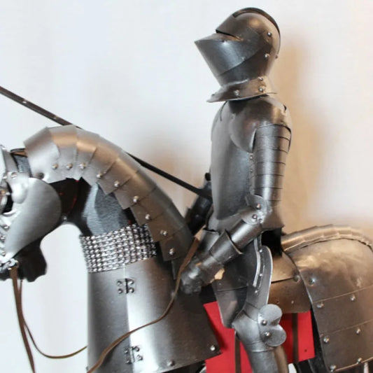 Medieval Knight Armor Figurine - Vintage European Home Decor Ornament