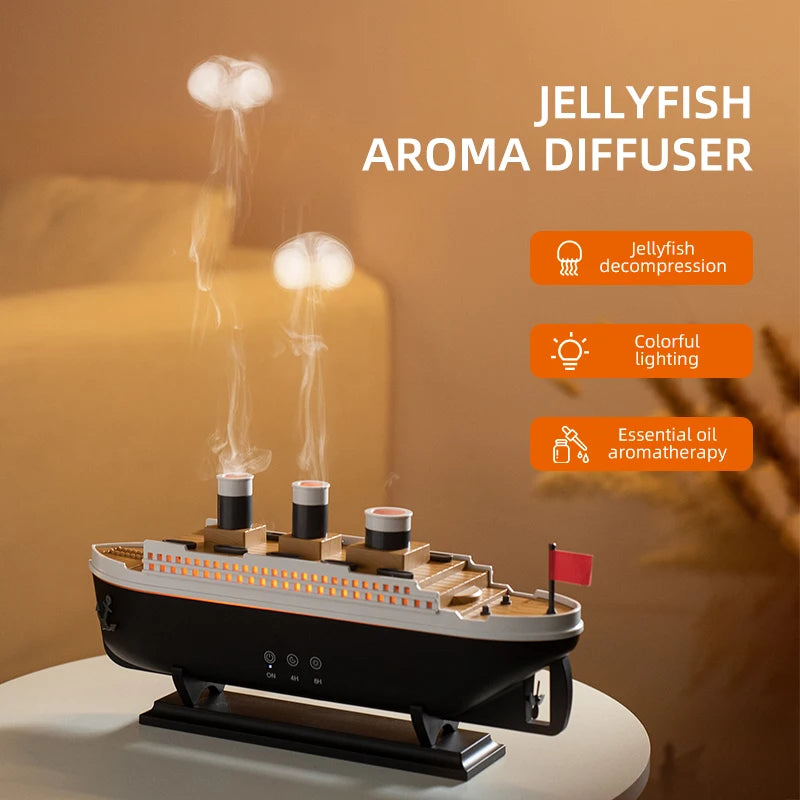 Retro Boat Humidifier - Ultrasonic Aromatherapy Diffuser with Remote