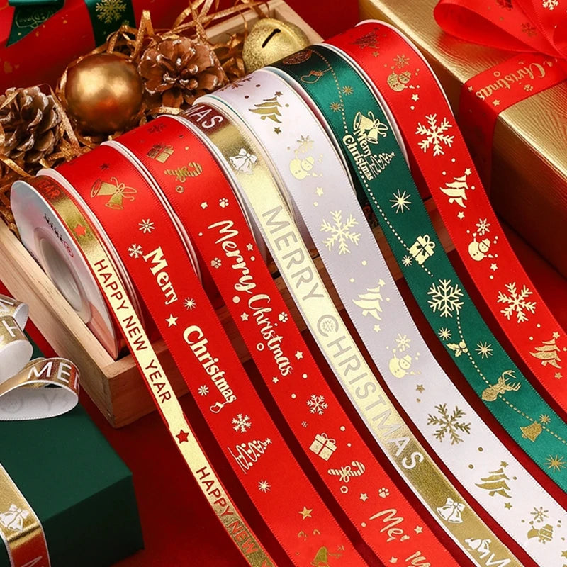 Christmas Ribbon Decoration - 5 Yards Premium Gift Wrapping & Tree Ornament Ribbon