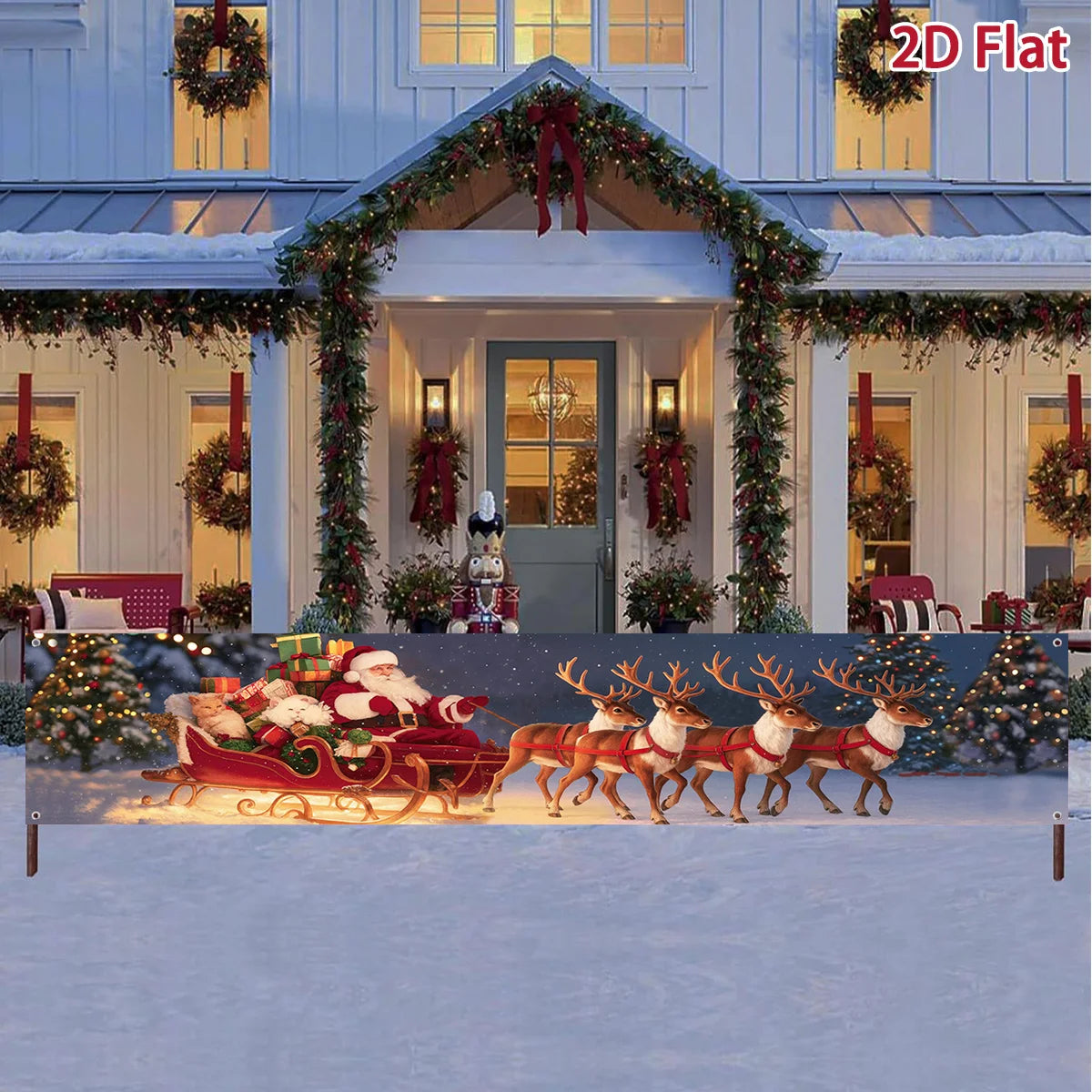 Merry Christmas Outdoor Banner - Home Decoration for Xmas 2025 & New Year 2026 Celebrations
