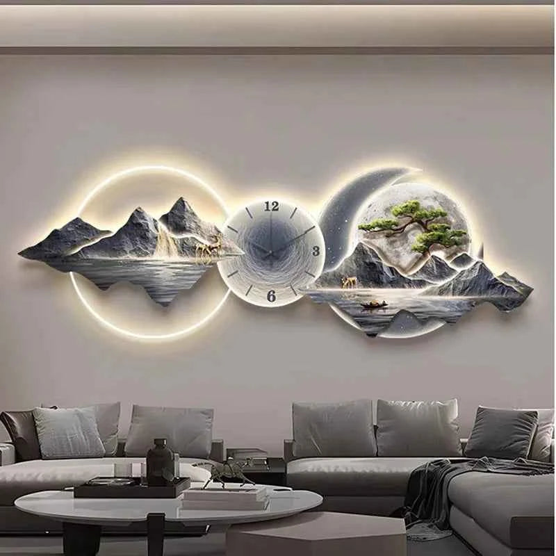 Living Room Wall Clocks Art Mural Luxury Large Aesthetic Modern Wall Watch Creative Large Silent Reloj De Pared Home Decoration
