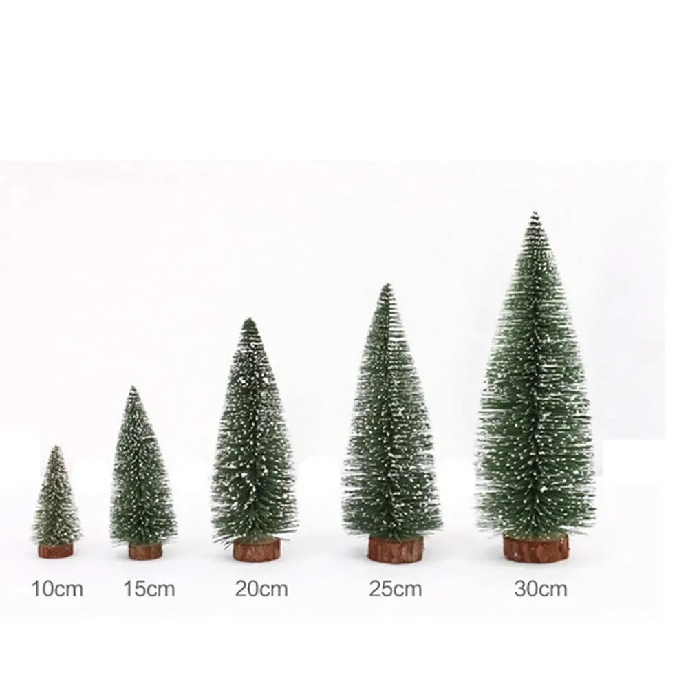Mini Snow-Covered Christmas Tree - DIY Pine Ornament for Xmas Party & Winter Home Decor