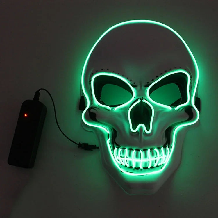 Halloween Horror Skull Mask LED Cold Light Mask LED Halloween Mask Cosplay Mask Halloween Party Decoration Luminous Skull Masks