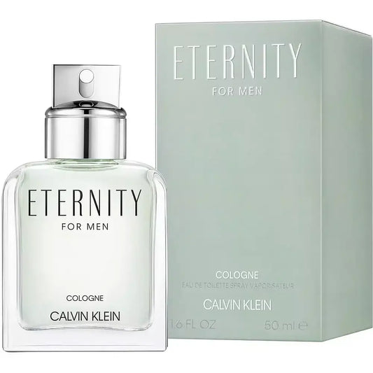 Calvin Klein Eternity Eau de Cologne for Men fragrance bottle and packaging.