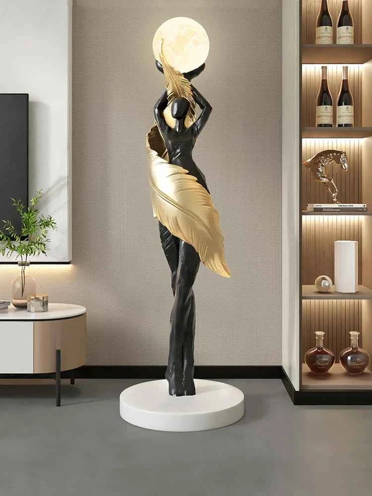 Home Decor Abstract Girl Statues Floor Decor Living Room Large Welcome Sculptures Artistic Ornaments Housewarming Gift Figurines