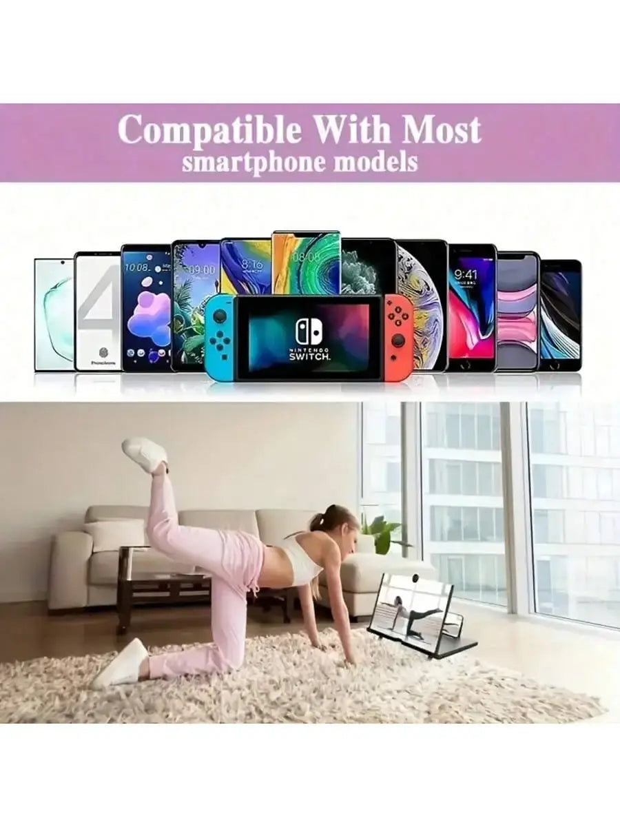 Phone Screen Magnifier Stand - 3D HD Amplifier for Hands-Free Viewing