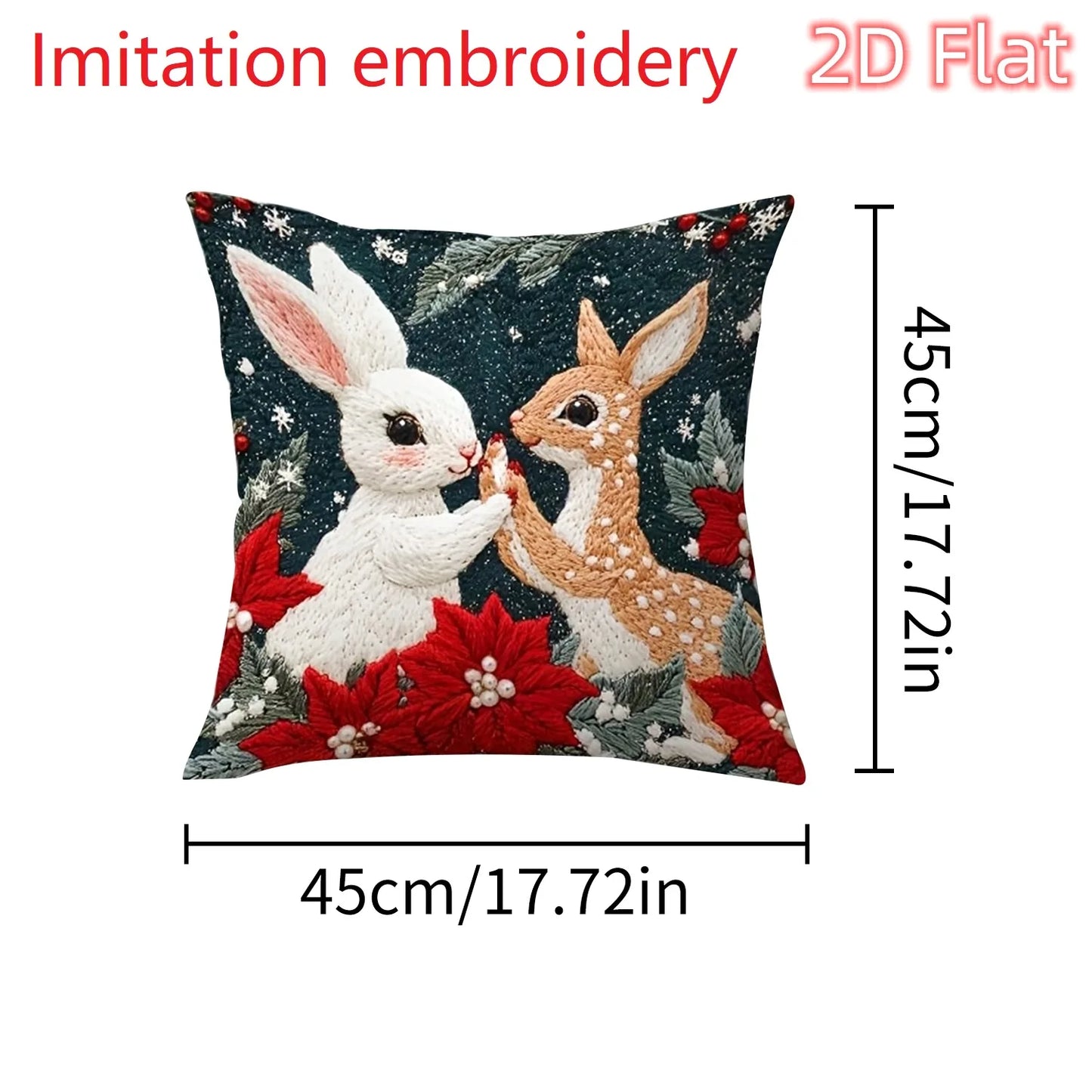 2D Christmas Pillow Cover - Santa Claus Xmas Party Decoration for Holiday Home Decor 2025-2026
