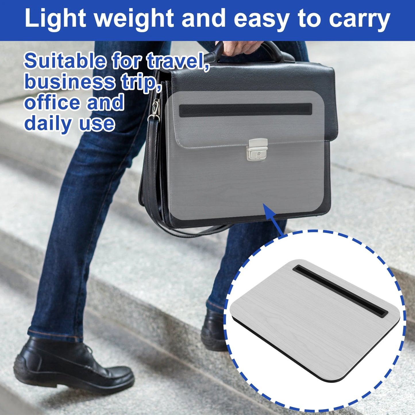Portable Lap Desk with Tablet Slot - Cushioned Laptop Tray for Bed & Sofa
