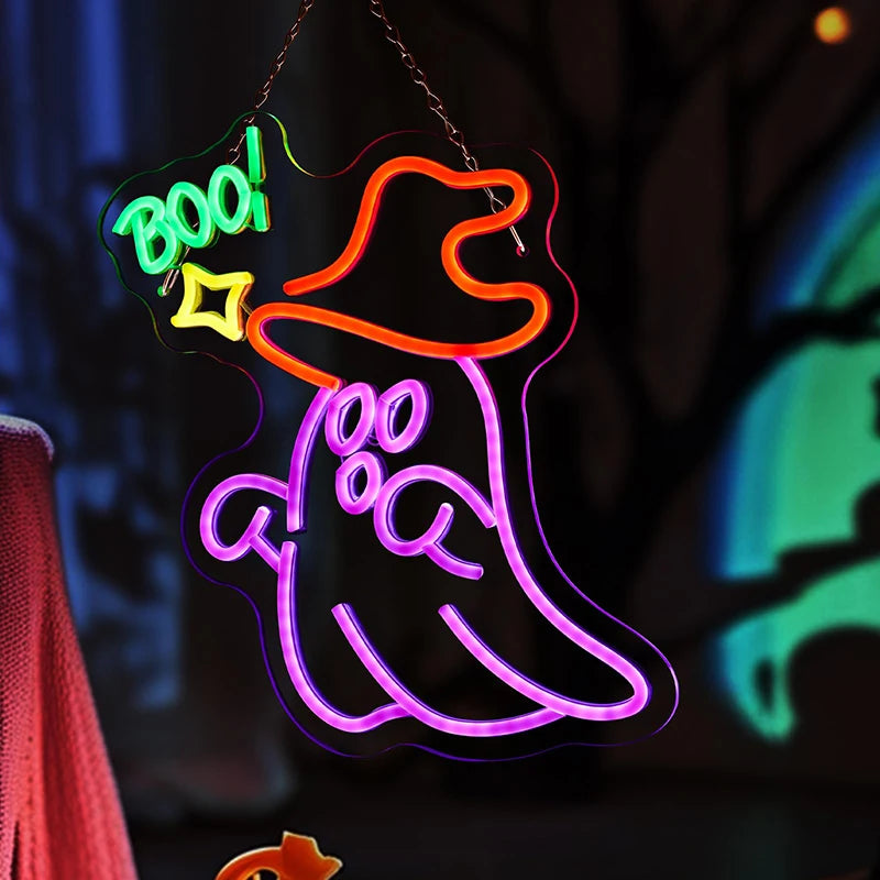 Halloween Ghost With Witch's Hat Fall Window Wall Decor for Halloween Party Home Table Room Man Cave Gifts for Kids