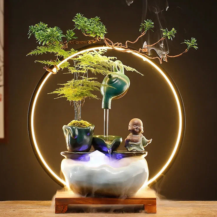 New Chinese style Zhaocai water ornaments circulating water humidifier living room office desktop atomizing wealth opening gifts