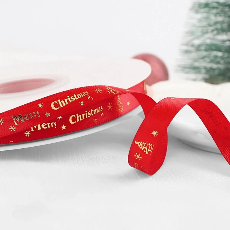 Christmas Ribbon Decoration - 5 Yards Premium Gift Wrapping & Tree Ornament Ribbon